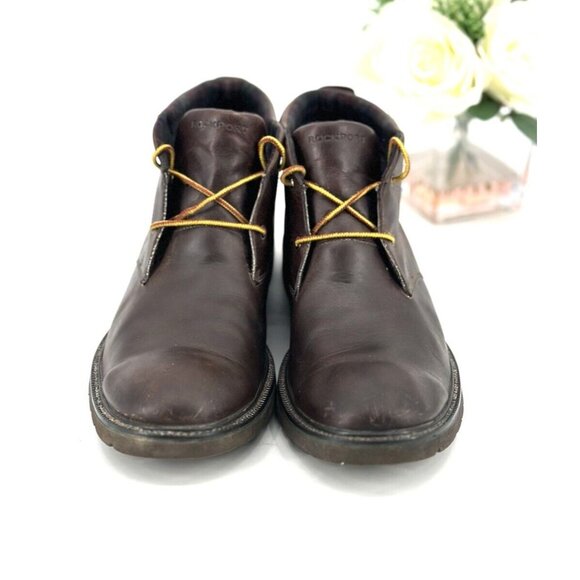 Rockport Mens Adiprene Chukka Boots Size 13 Dark Brown Leather Hydro Shield - Picture 2 of 7